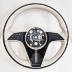 Mercedes W223 W213 2021+ MAYBACH Beige Leather & Black Piano Wood Steering Wheel