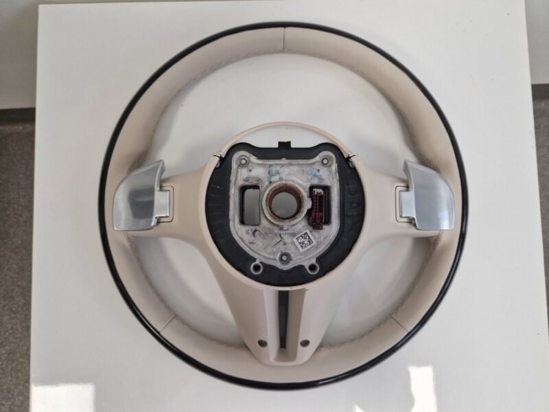 Mercedes W223 W213 2021+ MAYBACH Beige Leather & Black Piano Wood Steering Wheel