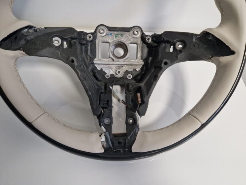Mercedes-Benz OEM W223 S-Class 2021+ Black Piano Wood Beige Steering Wheel Rim